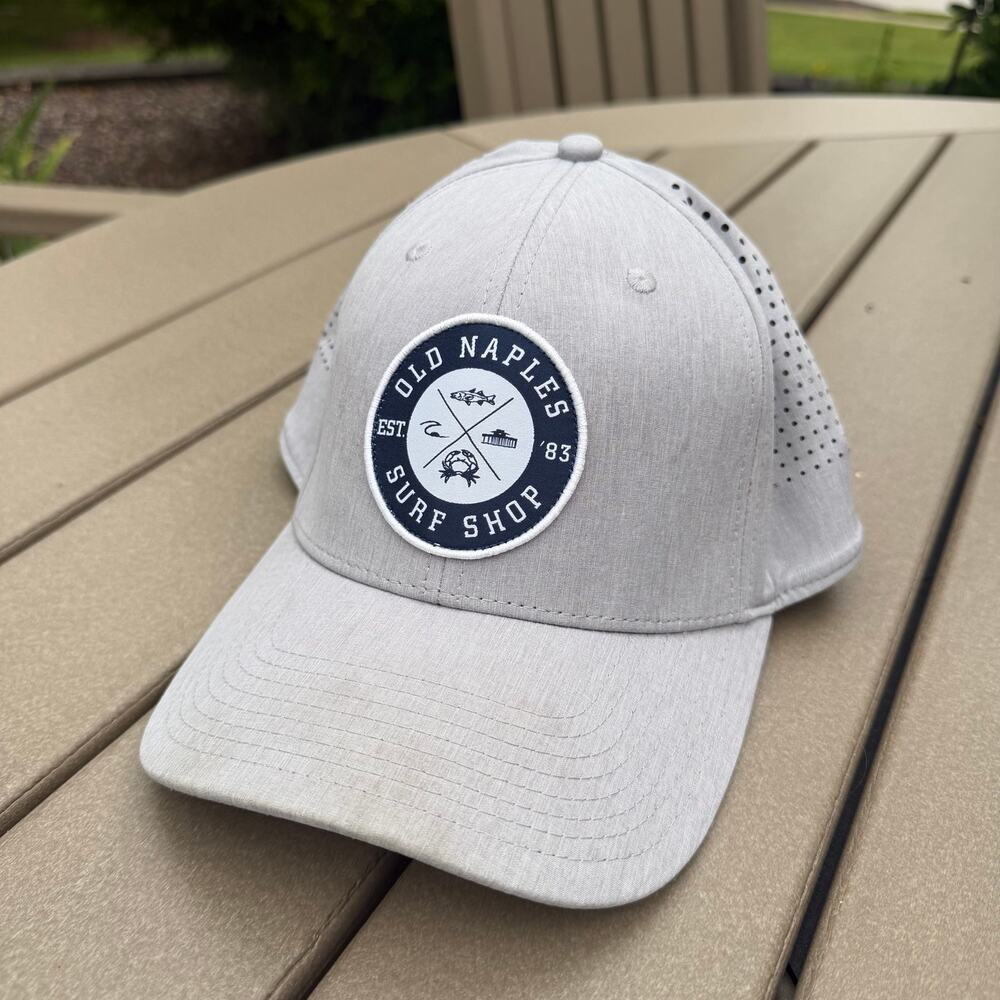 Old Naples Surf Shop Gray Pukka Performance Snapback Hat Cap Men’s